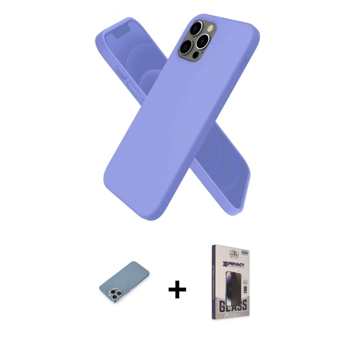 MARSİLYAN™- iPhone 12 Pro Max Kılıf Kozmos Yansıma Özel Seri - Siyah Bilvis Hayalet Cam Ekran Koruyucu + Shine Kamera Lens Koruma Cam - GI