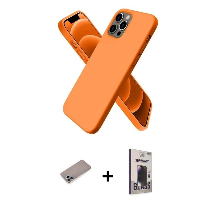 MARSİLYAN™- iPhone 12 Pro Max Kılıf Kozmos Yansıma Özel Seri - Siyah Bilvis Hayalet Cam Ekran Koruyucu + Shine Kamera Lens Koruma Cam - SABE