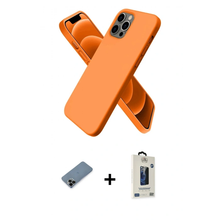 MARSİLYAN™- iPhone 12 Pro Max Kılıf Kozmos Yansıma Özel Seri - Siyah Bilvis Hayalet Cam Ekran Koruyucu + Shine Kamera Lens Koruma Cam - SH