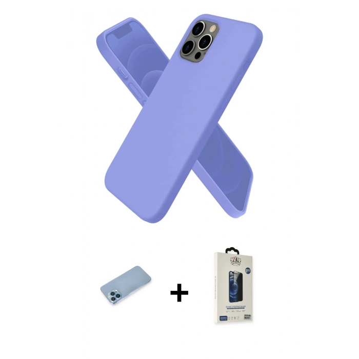 MARSİLYAN™- iPhone 12 Pro Max Kılıf Kozmos Yansıma Özel Seri - Siyah Bilvis Hayalet Cam Ekran Koruyucu + Shine Kamera Lens Koruma Cam - MI