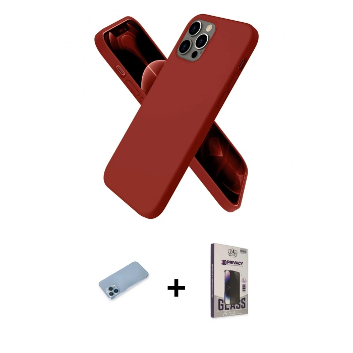 MARSİLYAN™- iPhone 12 Pro Max Kılıf Kozmos Yansıma Özel Seri - Siyah Bilvis Hayalet Cam Ekran Koruyucu + Shine Kamera Lens Koruma Cam - MI