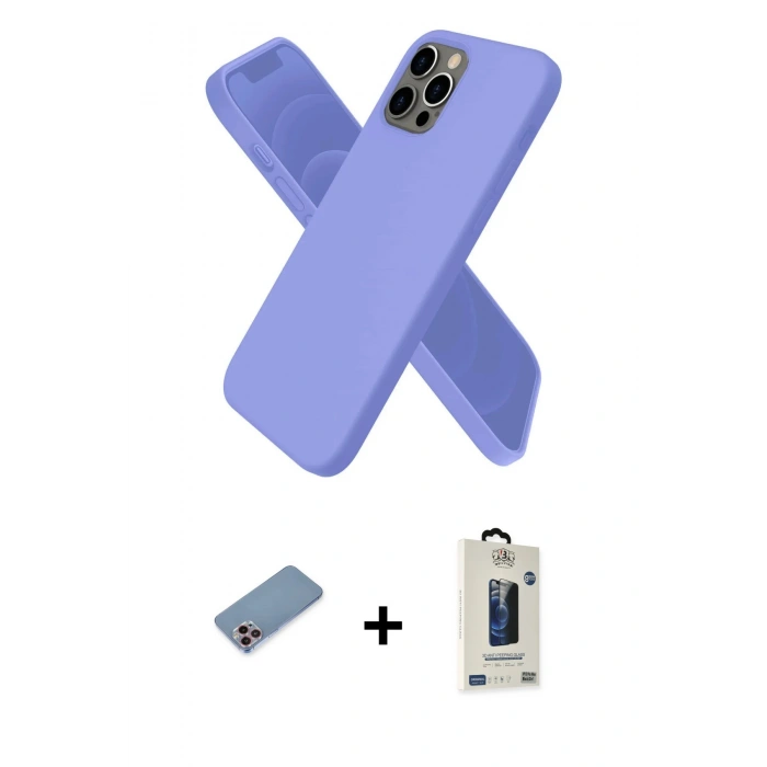 MARSİLYAN™- iPhone 12 Pro Max Kılıf Kozmos Yansıma Özel Seri - Siyah Bilvis Hayalet Cam Ekran Koruyucu + Shine Kamera Lens Koruma Cam - PE