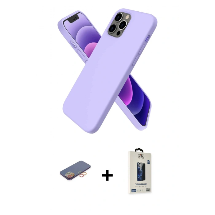 MARSİLYAN™- iPhone 12 Pro Max Kılıf Kozmos Yansıma Özel Seri - Siyah Bilvis Hayalet Cam Ekran Koruyucu + Renkli Kamera Lens Koruma Cam - TU