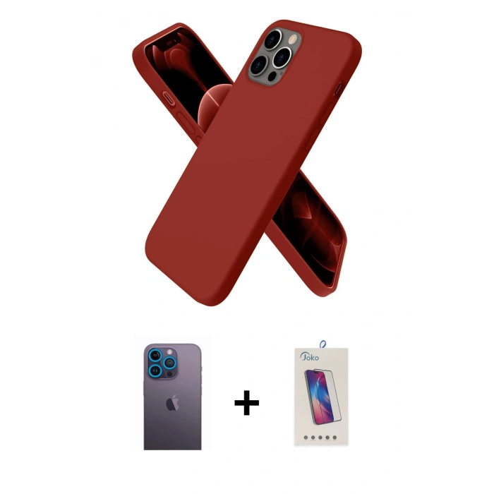 MARSİLYAN™- iPhone 12 Pro Max Kılıf Kozmos Yansıma Özel Seri - Siyah Joko 5D Cam + Neon Fosforlu Kamera Lens - MI