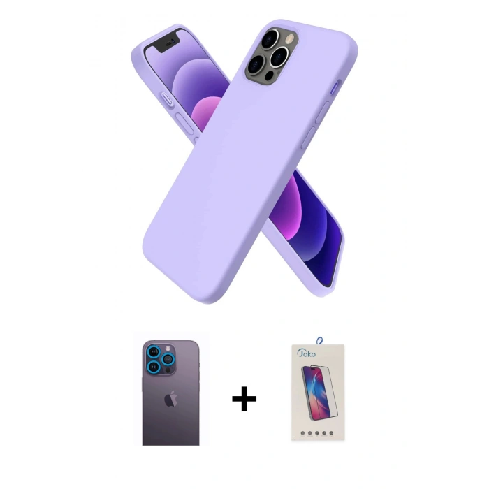 MARSİLYAN™- iPhone 12 Pro Max Kılıf Kozmos Yansıma Özel Seri - Siyah Joko 5D Cam + Neon Fosforlu Kamera Lens - MI