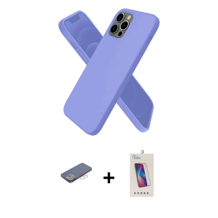 MARSİLYAN™- iPhone 12 Pro Max Kılıf Kozmos Yansıma Özel Seri - Siyah Joko 5D Cam + Renkli Kamera Lens Koruma Cam - MI
