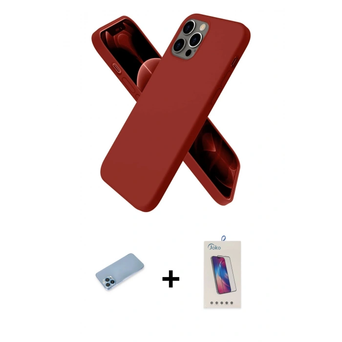 MARSİLYAN™- iPhone 12 Pro Max Kılıf Kozmos Yansıma Özel Seri - Siyah Joko 5D Cam + Mavi Shine Kamera Lens Koruma Cam