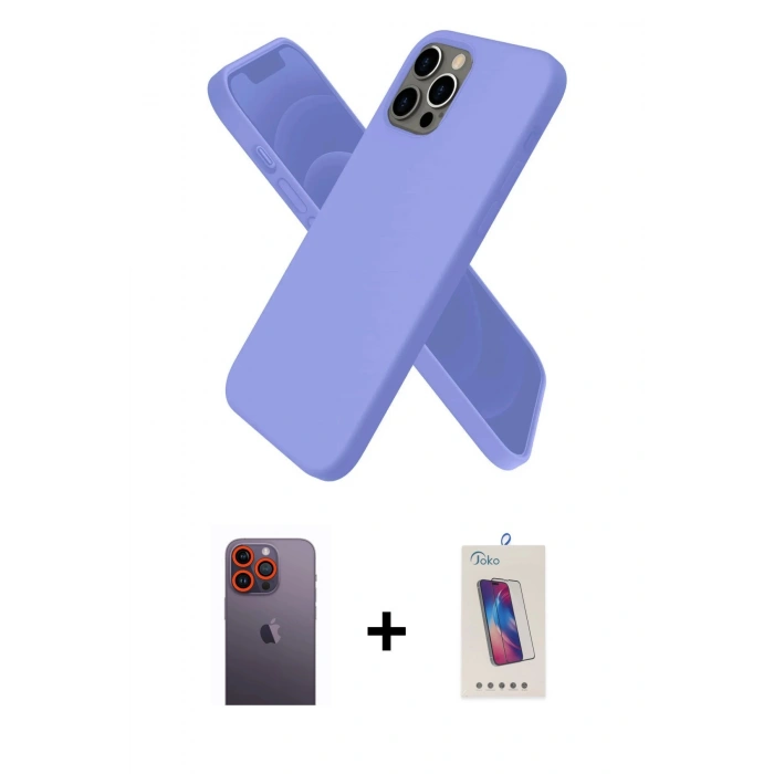 MARSİLYAN™- iPhone 12 Pro Max Kılıf Kozmos Yansıma Özel Seri - Siyah Joko 5D Cam + Neon Fosforlu Kamera Lens - TU