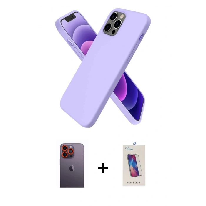 MARSİLYAN™- iPhone 12 Pro Max Kılıf Kozmos Yansıma Özel Seri - Siyah Joko 5D Cam + Neon Fosforlu Kamera Lens - TU