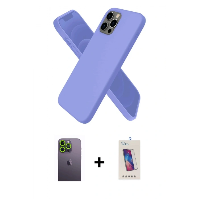 MARSİLYAN™- iPhone 12 Pro Max Kılıf Kozmos Yansıma Özel Seri - Siyah Joko 5D Cam + Neon Fosforlu Kamera Lens - YL