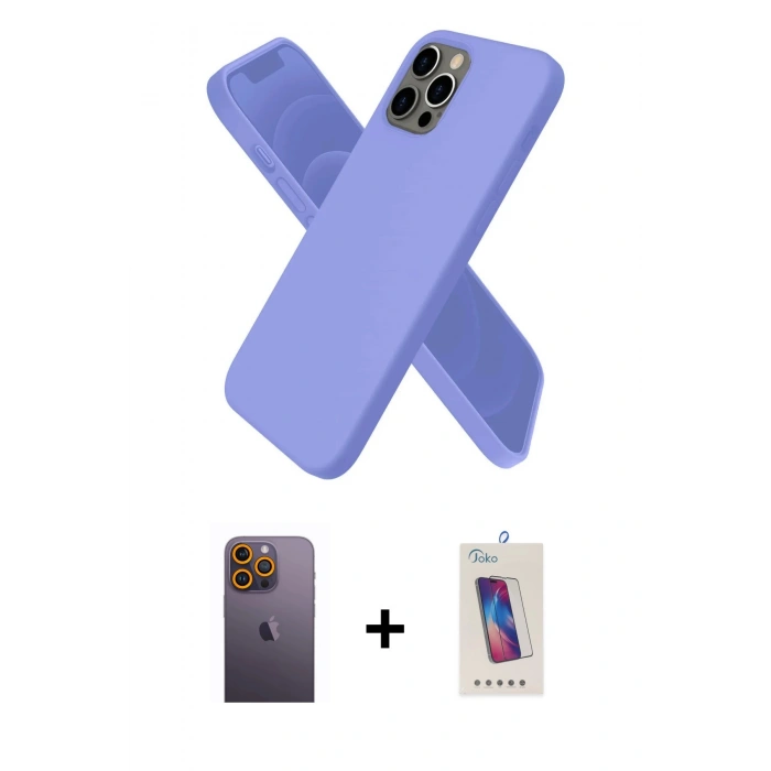 MARSİLYAN™- iPhone 12 Pro Max Kılıf Kozmos Yansıma Özel Seri - Siyah Joko 5D Cam + Neon Fosforlu Kamera Lens - SI