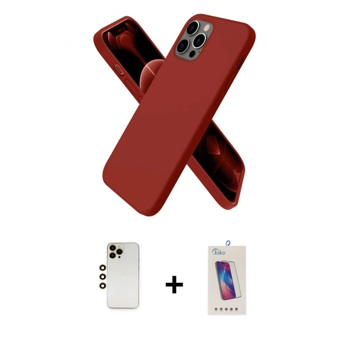 MARSİLYAN™- iPhone 12 Pro Max Kılıf Kozmos Yansıma Özel Seri - Siyah Joko 5D Cam + Shine Kamera Lens - GD