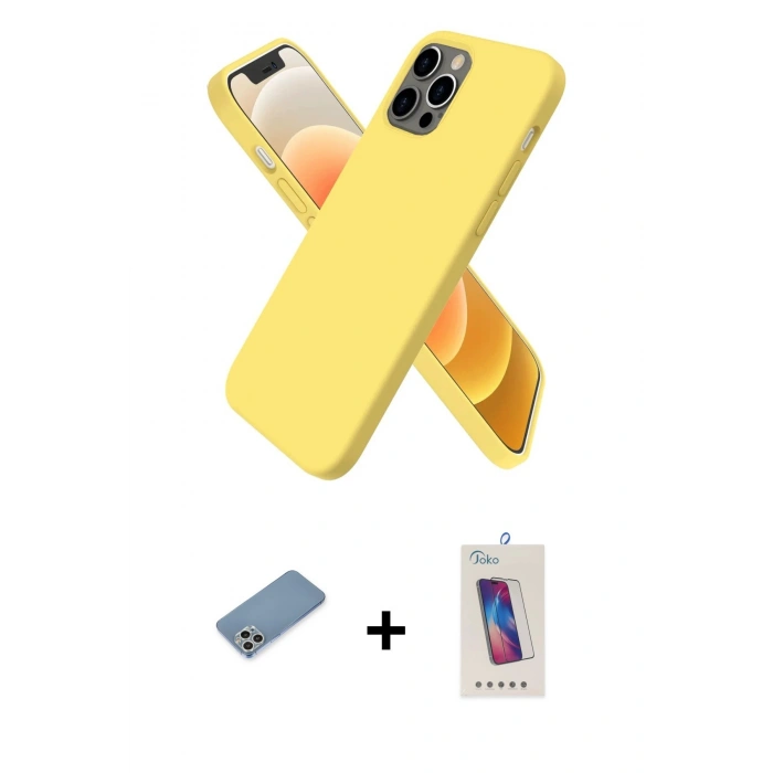 MARSİLYAN™- iPhone 12 Pro Max Kılıf Kozmos Yansıma Özel Seri - Siyah Joko 5D Cam + Shine Kamera Lens Koruma Cam - GS