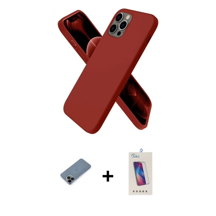 MARSİLYAN™- iPhone 12 Pro Max Kılıf Kozmos Yansıma Özel Seri - Siyah Joko 5D Cam + Shine Kamera Lens Koruma Cam - SH