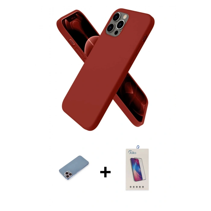 MARSİLYAN™- iPhone 12 Pro Max Kılıf Kozmos Yansıma Özel Seri - Siyah Joko 5D Cam + Shine Kamera Lens Koruma Cam - PE