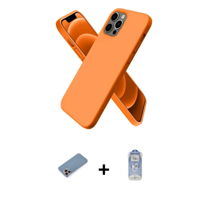 MARSİLYAN™- iPhone 12 Pro Max Kılıf Kozmos Yansıma Özel Seri - Siyah Joko Magic 5D Cam + Shine Kamera Lens Koruma Cam - PE