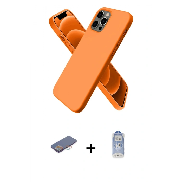 MARSİLYAN™- iPhone 12 Pro Max Kılıf Kozmos Yansıma Özel Seri - Siyah Joko Magic 5D Cam + Renkli Kamera Lens Koruma Cam - PE