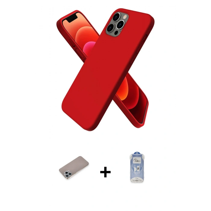 MARSİLYAN™- iPhone 12 Pro Max Kılıf Kozmos Yansıma Özel Seri - Siyah Joko Magic 5D Cam + Shine Kamera Lens Koruma Cam - SABE