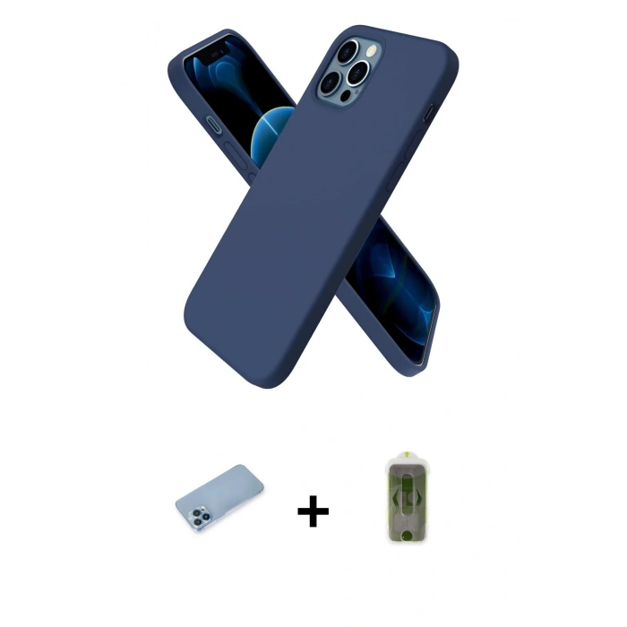 MARSİLYAN™- iPhone 12 Pro Max Kılıf Kozmos Yansıma Özel Seri - Siyah Joko Magic 5D Hayalet Cam + Shine Kamera Lens Koruma Cam - MI