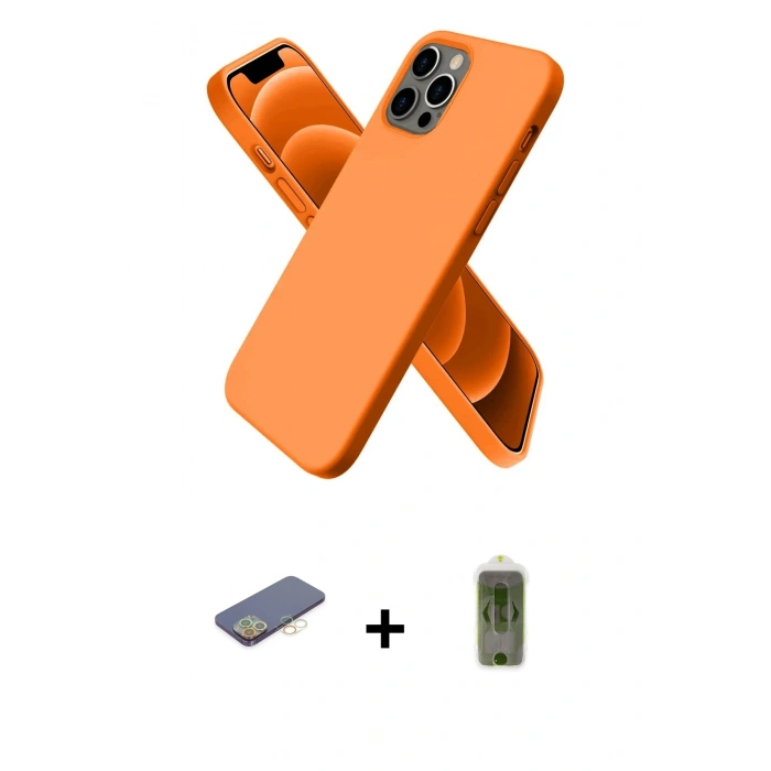 MARSİLYAN™- iPhone 12 Pro Max Kılıf Kozmos Yansıma Özel Seri - Siyah Joko Magic 5D Hayalet Cam + Renkli Kamera Lens Koruma Cam - SI