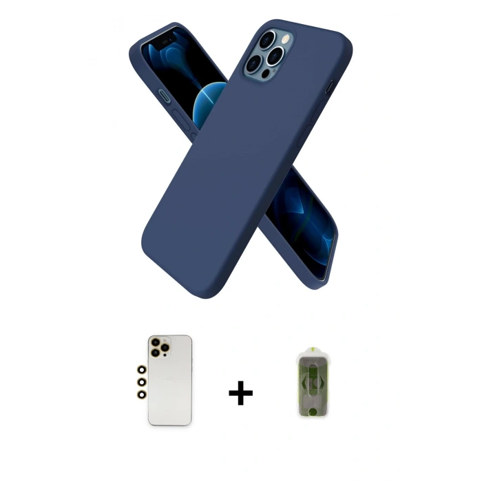 MARSİLYAN™- iPhone 12 Pro Max Kılıf Kozmos Yansıma Özel Seri - Siyah Joko Magic 5D Hayalet Cam + Shine Kamera Lens - GD