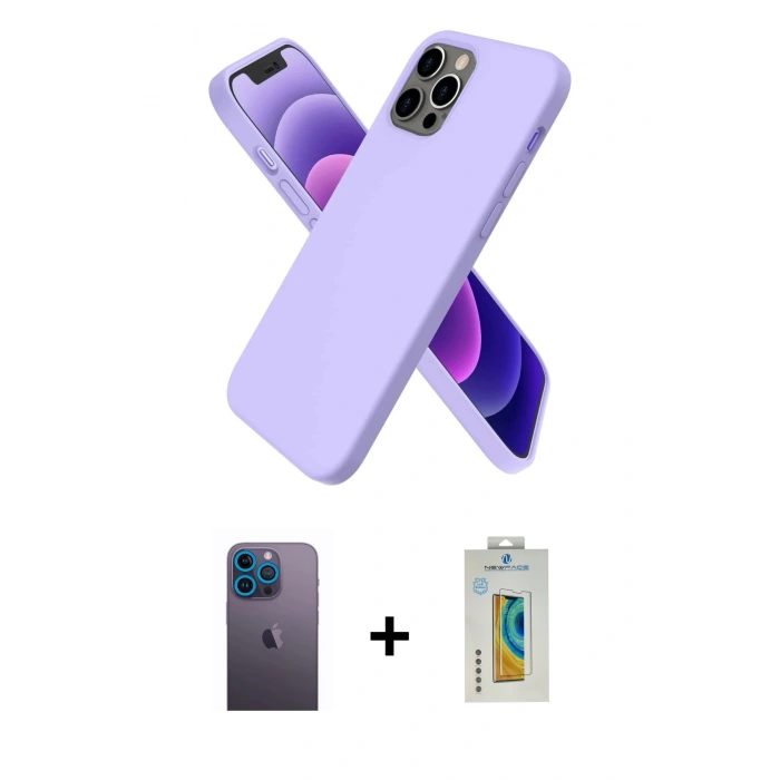 MARSİLYAN™- iPhone 12 Pro Max Kılıf Kozmos Yansıma Özel Seri - Siyah Polymer Nano Ekran Koruyucu + Neon Fosforlu Kamera Lens - MI