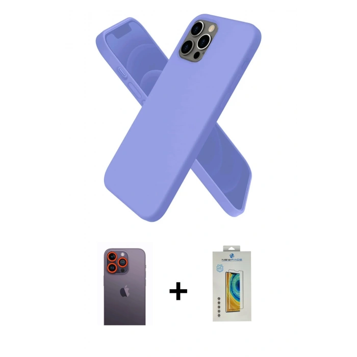 MARSİLYAN™- iPhone 12 Pro Max Kılıf Kozmos Yansıma Özel Seri - Siyah Polymer Nano Ekran Koruyucu + Neon Fosforlu Kamera Lens - TU