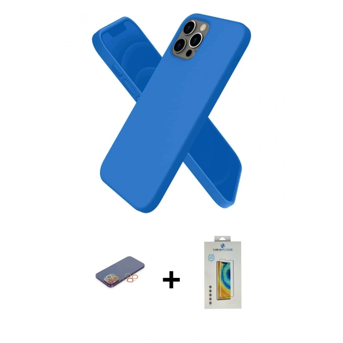 MARSİLYAN™- iPhone 12 Pro Max Kılıf Kozmos Yansıma Özel Seri - Siyah Polymer Nano Ekran Koruyucu + Renkli Kamera Lens Koruma Cam - TU