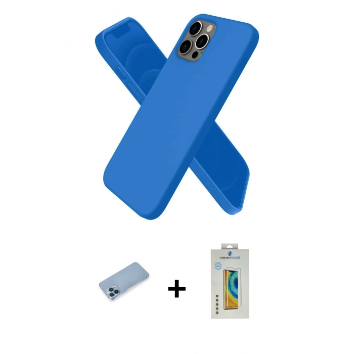 MARSİLYAN™- iPhone 12 Pro Max Kılıf Kozmos Yansıma Özel Seri - Siyah Polymer Nano Ekran Koruyucu + Shine Kamera Lens Koruma Cam - MI