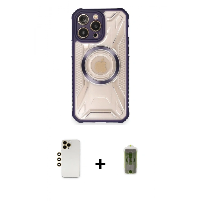 MARSİLYAN™- iPhone 12 Pro Max Kılıf Kutup Modern - Siyah Joko Magic 5D Hayalet Cam + Shine Kamera Lens - GD
