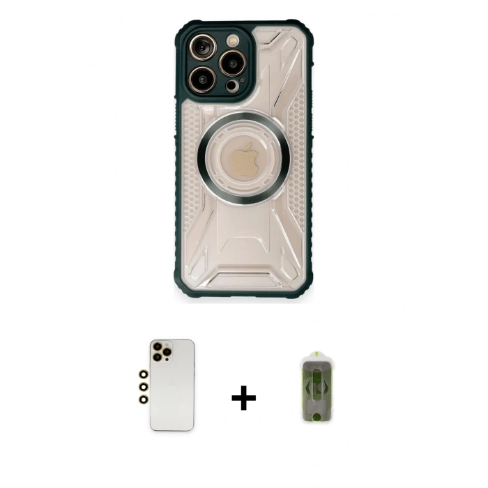 MARSİLYAN™- iPhone 12 Pro Max Kılıf Kutup Modern - Siyah Joko Magic 5D Hayalet Cam + Shine Kamera Lens - GD
