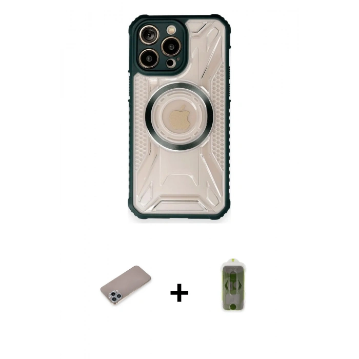 MARSİLYAN™- iPhone 12 Pro Max Kılıf Kutup Modern - Siyah Joko Magic 5D Hayalet Cam + Shine Kamera Lens Koruma Cam - SABE