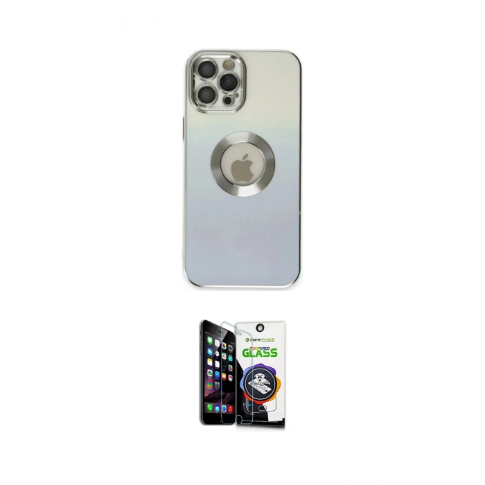 MARSİLYAN™- iPhone 12 Pro Max Kılıf Kutup Yansıma Özel Seri - Şeffaf Temperli Cam Ekran Koruyucu