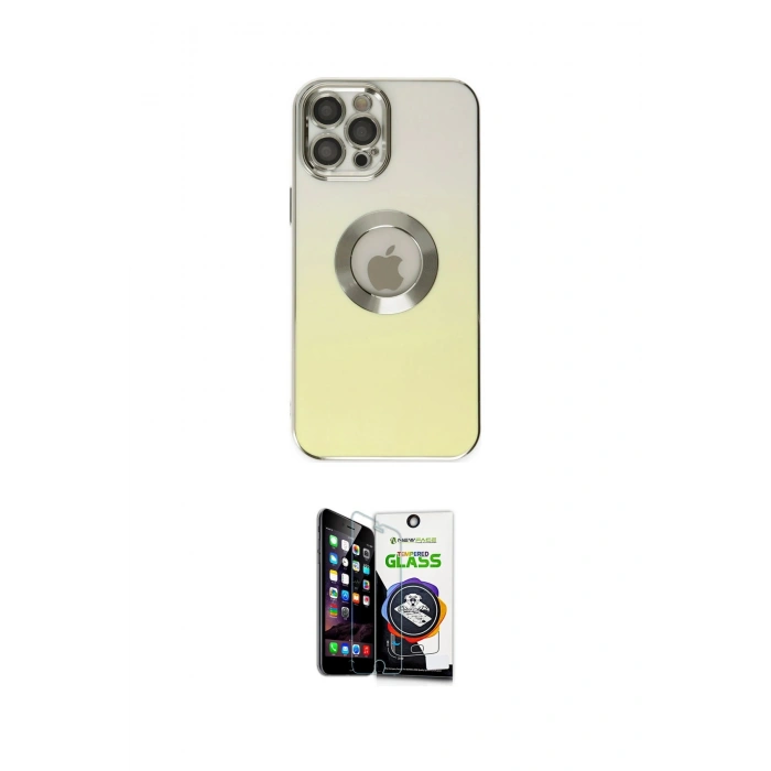 MARSİLYAN™- iPhone 12 Pro Max Kılıf Kutup Yansıma Özel Seri - Şeffaf Temperli Cam Ekran Koruyucu