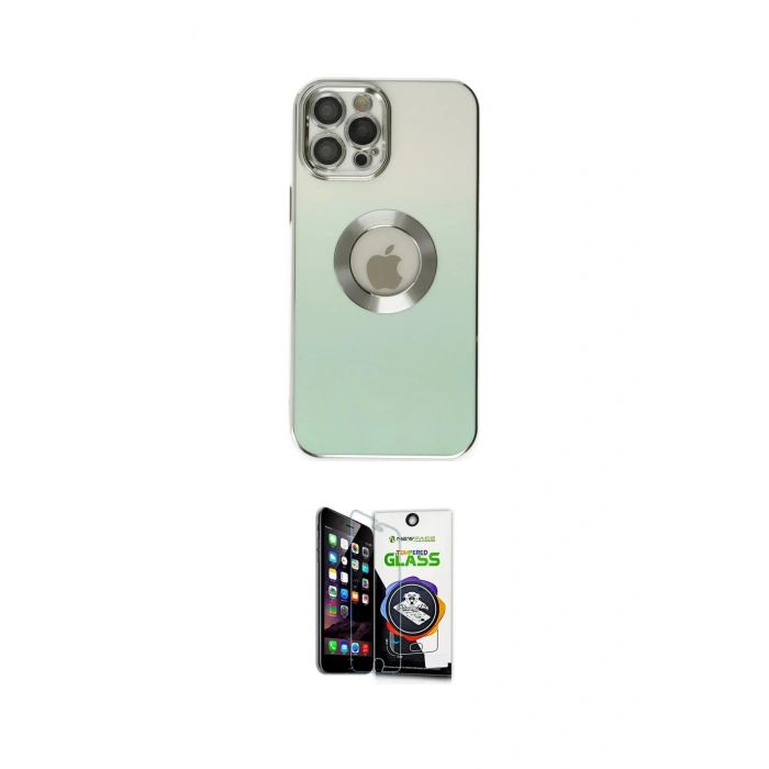 MARSİLYAN™- iPhone 12 Pro Max Kılıf Kutup Yansıma Özel Seri - Şeffaf Temperli Cam Ekran Koruyucu