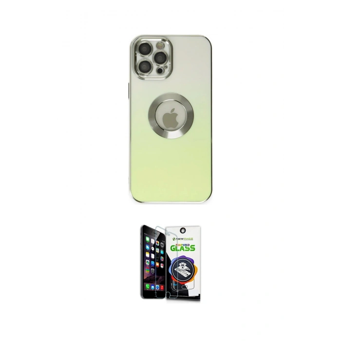 MARSİLYAN™- iPhone 12 Pro Max Kılıf Kutup Yansıma Özel Seri - Şeffaf Temperli Cam Ekran Koruyucu