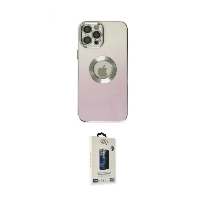 MARSİLYAN™- iPhone 12 Pro Max Kılıf Kutup Yansıma Özel Seri - Siyah Bilvis Hayalet Cam Ekran Koruyucu