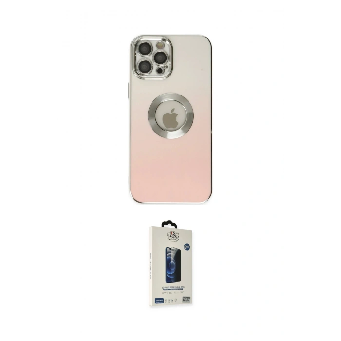 MARSİLYAN™- iPhone 12 Pro Max Kılıf Kutup Yansıma Özel Seri - Siyah Bilvis Hayalet Cam Ekran Koruyucu