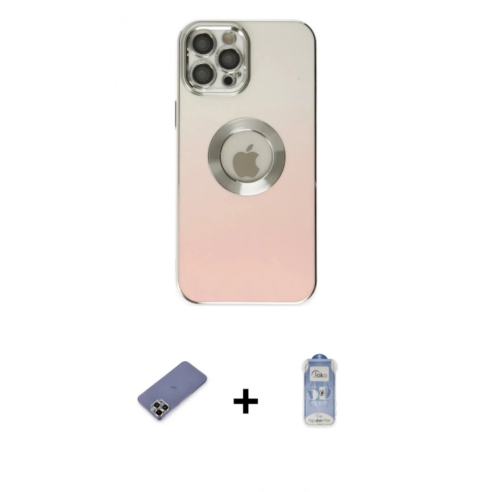 MARSİLYAN™- iPhone 12 Pro Max Kılıf Kutup Yansıma Özel Seri - Siyah Joko Magic 5D Cam + Metal Kamera Lens Koruma Cam - GD