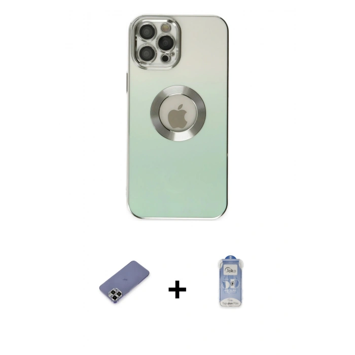 MARSİLYAN™- iPhone 12 Pro Max Kılıf Kutup Yansıma Özel Seri - Siyah Joko Magic 5D Cam + Metal Kamera Lens Koruma Cam - GD