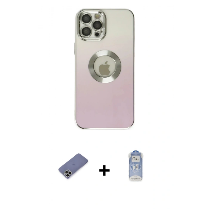 MARSİLYAN™- iPhone 12 Pro Max Kılıf Kutup Yansıma Özel Seri - Siyah Joko Magic 5D Cam + Metal Kamera Lens Koruma Cam - GD