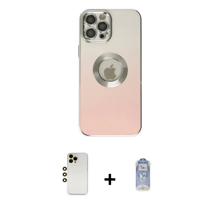 MARSİLYAN™- iPhone 12 Pro Max Kılıf Kutup Yansıma Özel Seri - Siyah Joko Magic 5D Cam + Shine Kamera Lens - GD