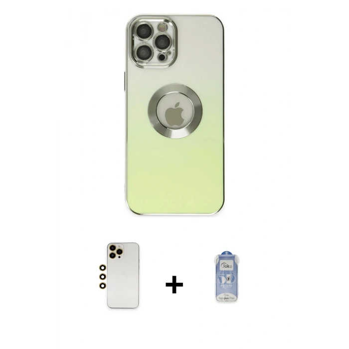 MARSİLYAN™- iPhone 12 Pro Max Kılıf Kutup Yansıma Özel Seri - Siyah Joko Magic 5D Cam + Shine Kamera Lens - GD
