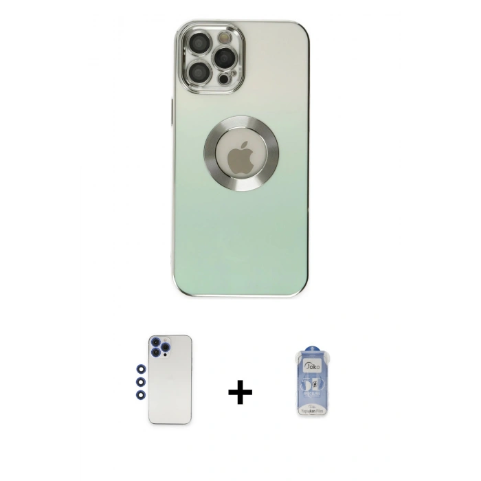 MARSİLYAN™- iPhone 12 Pro Max Kılıf Kutup Yansıma Özel Seri - Siyah Joko Magic 5D Cam + Shine Kamera Lens - LT