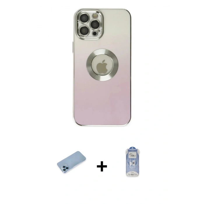 MARSİLYAN™- iPhone 12 Pro Max Kılıf Kutup Yansıma Özel Seri - Siyah Joko Magic 5D Cam + Shine Kamera Lens Koruma Cam - MI