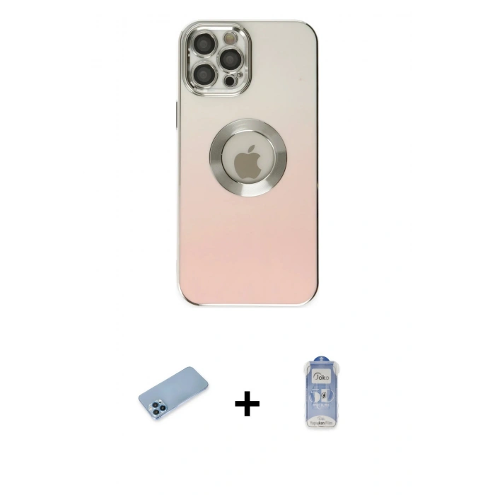 MARSİLYAN™- iPhone 12 Pro Max Kılıf Kutup Yansıma Özel Seri - Siyah Joko Magic 5D Cam + Shine Kamera Lens Koruma Cam - MI