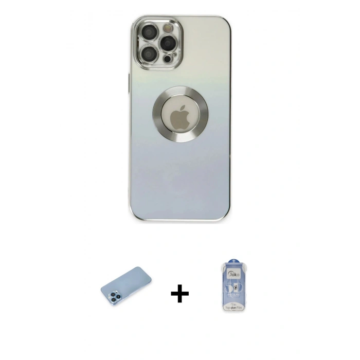 MARSİLYAN™- iPhone 12 Pro Max Kılıf Kutup Yansıma Özel Seri - Siyah Joko Magic 5D Cam + Shine Kamera Lens Koruma Cam - MI