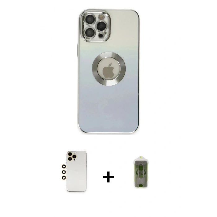MARSİLYAN™- iPhone 12 Pro Max Kılıf Kutup Yansıma Özel Seri - Siyah Joko Magic 5D Hayalet Cam + Shine Kamera Lens - GD