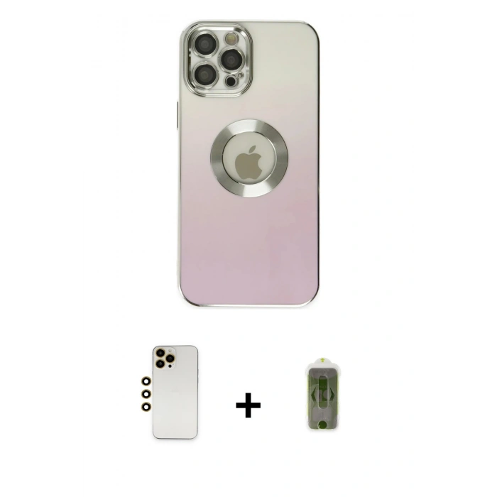 MARSİLYAN™- iPhone 12 Pro Max Kılıf Kutup Yansıma Özel Seri - Siyah Joko Magic 5D Hayalet Cam + Shine Kamera Lens - GD