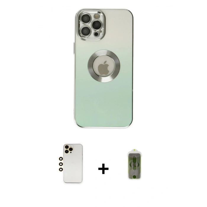 MARSİLYAN™- iPhone 12 Pro Max Kılıf Kutup Yansıma Özel Seri - Siyah Joko Magic 5D Hayalet Cam + Shine Kamera Lens - GD